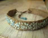 Teal Ombre Embroidered Bracelet