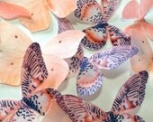 100 edible cake decoration - peach wedding cake toppers - set 100 edible toppers - Food Accessories by Uniqdots on Etsy