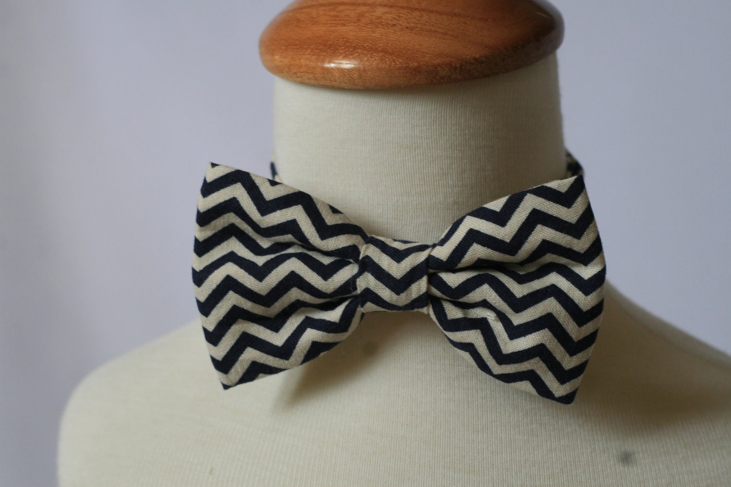 Navy blue chevron bow tie for baby infant toddlers boys Adjustable