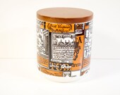 Vintage Ceramic Tobacco Humidor with Rosewood Lid by Peterson's Ltd
