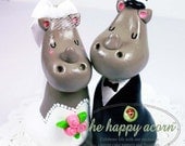 Wedding Cake Topper Rhinoceros Rhinos READY TO SHIP