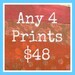 Set of 4 Fine Art Prints, 8 x 10, Mixed Media Collage
