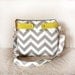Crossbody Chevron Purse/ handbag messenger/ Nautical stripe in Grey/ Chartreuse --MADE TO ORDER--
