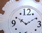 Wall Clock, Cream and Black Wall Clock, Shabby Chic Wall Clock, No. 920 (13 inches)