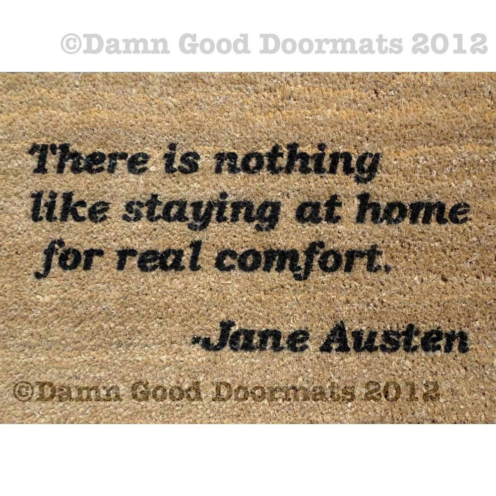 Jane Austen quote- doormat outdoor entrance rug