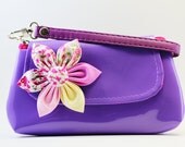 Purple Clutch, Wallet, Fabric Cases, Fabric Wallet, Gadget Wallet iPhone Samsung Galaxy, CellPhone Case, Padded