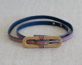 Vintage skinny belt - 1970s stripes