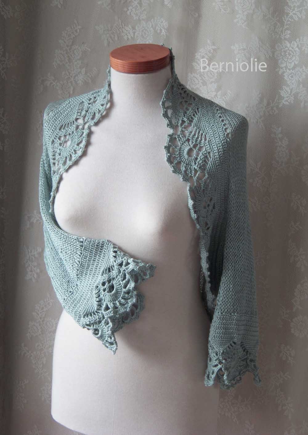 INSTANT DOWNLOAD, ICE, Knit/crochet shrug pattern pdf