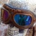 Steampunk Goggles Glasses lenses loops cyber Aviator Club ---RARE-----Time Travel Crazy Scientist's Oculo-Vision Tool---biker motorcycle