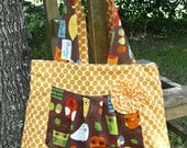 HoOtie HOooo.... Owls and orange dots, pleated diaper bag with rosette