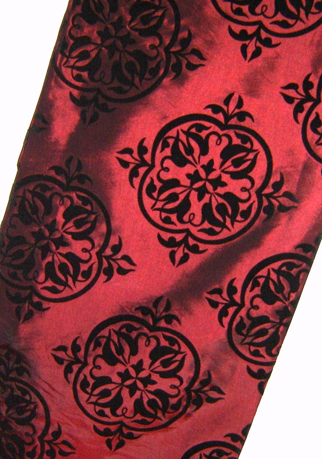Wedding Table Runner Red and Black Damask Tablecloth Placemat Napkins Table Linen Furniture Kitchen Dining room Room Decor