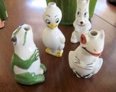 Vintage Set of 4 French Liquor Bottles  Circa 1950s