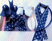Back To School Days - Boutique Bows and Pony Streamer Set UPIC Colors -Match School Uniforms or Everyday Wear