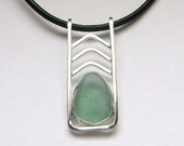 Sea Glass Jewelry - Sterling Aqua Sea Glass Necklace