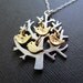 Personalized Mothers Jewelry Necklace, FAMILY TREE Necklace, UP to 4 Birds Tree of Life Branch Initials Children Mom Baby Shower Gifts