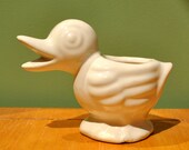 Vintage duck planter 1950s ivory color great for child's toothbrush holder