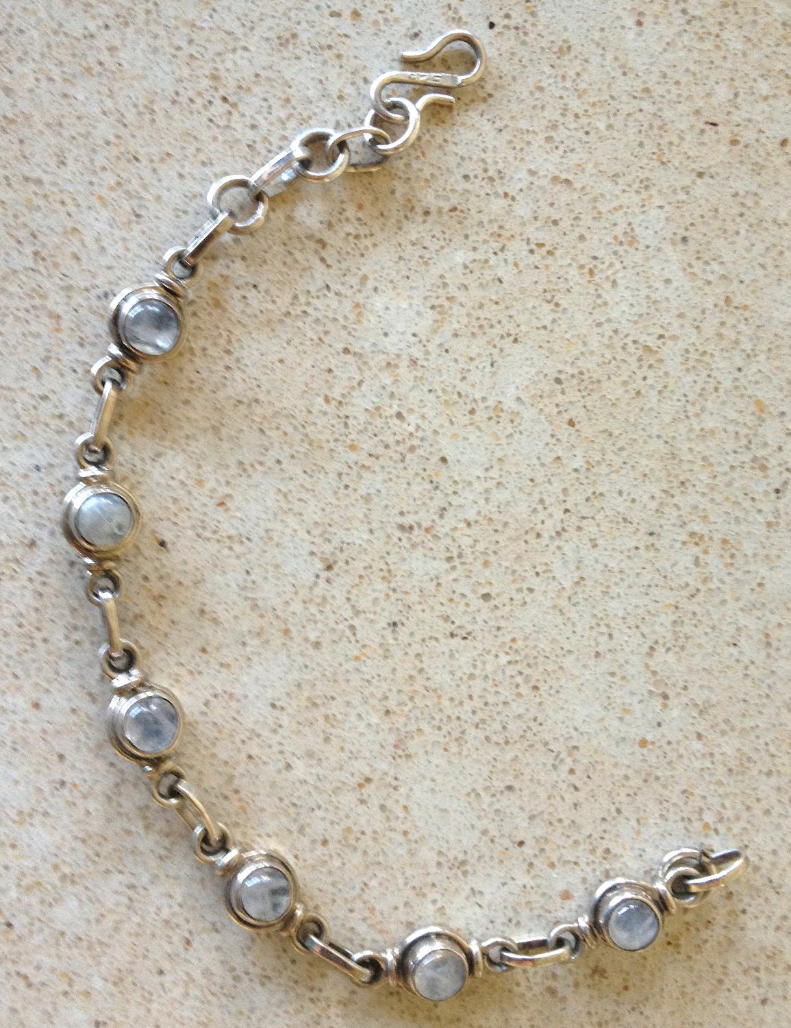 SUPER SALE. Sterling Silver 925 Moonstone Bracelet, beautiful