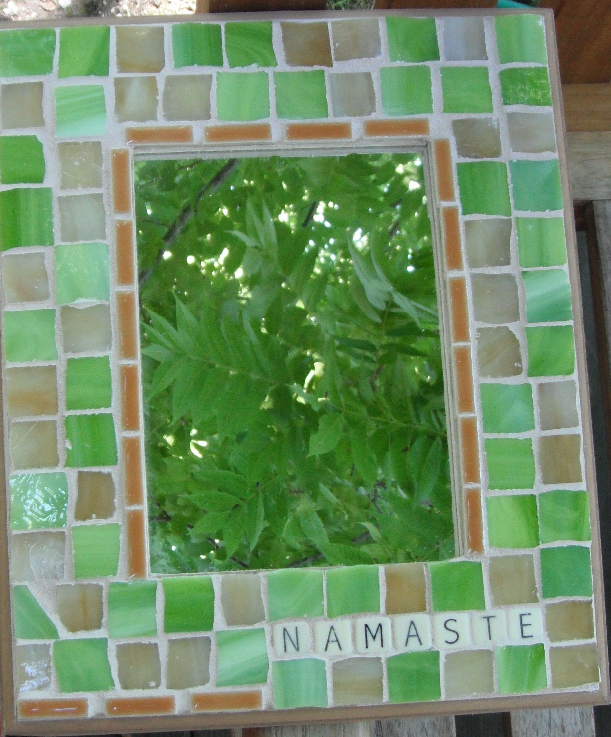 Mosaic Mirror with the words Namaste - Yoga Lovers
