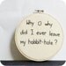 Hobbit Hoop Art black white embroidered funny home decor Art Decorative Arts