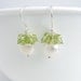 August Birthday: Peridot, Earrings, Sterling Silver, Designer, Birthstone, Pearl, Gemstone, Clusters, Dangle, Jewelry  0091