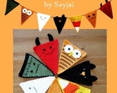 Instant Download PDF Crochet Pattern Halloween Bunting - ENGLISH Instructions