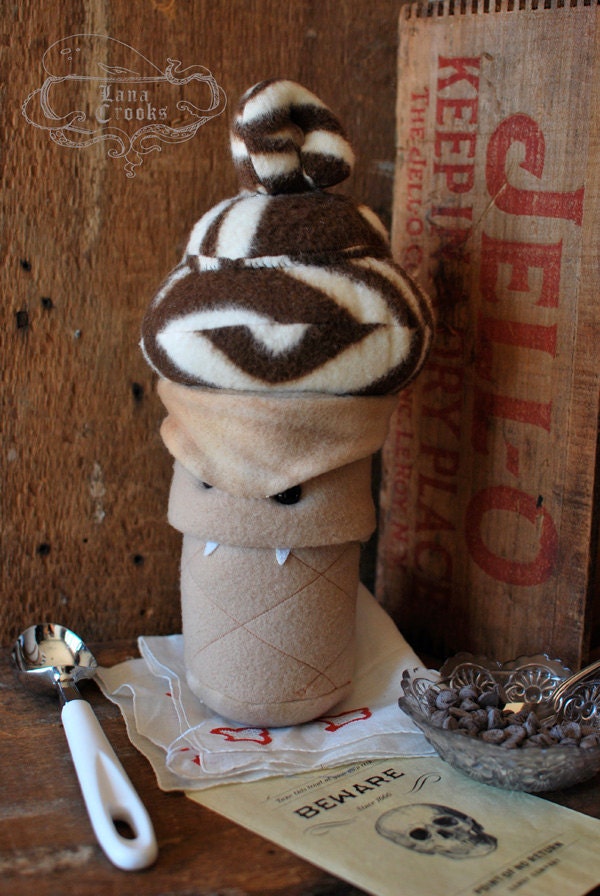 Plush IScream Cone - Chocolate and Vanilla Swirl - Double Scoop Edition