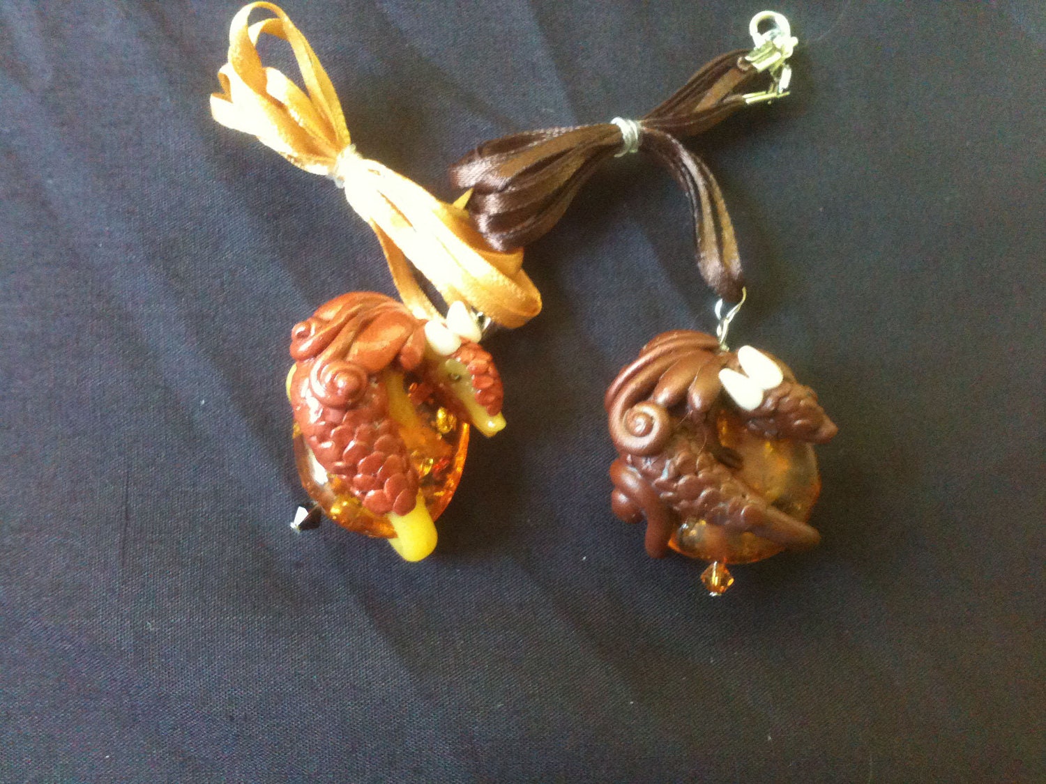 Dragon & Treasure (Acrylic) Pendant Many Colors - Hand Sculpted