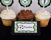 Soccer Theme Food Tents - Menu Cards - Place Cards - Food Signs - Soccer Party & Shower Decorations in Green and Black (6)