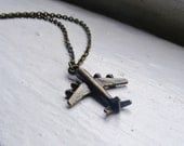 Airplane Necklace. Vintage Inspired Necklace. Unisex Necklace. Plane Necklace.  Pilot. Jetsetter. World Traveler. Air Force.