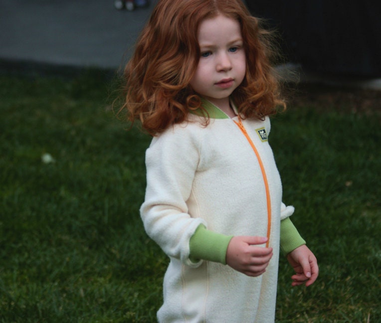 Organic Cotton Sherpa Sleeper 6m-5T (Sunflower or Aqua)-Green Trim