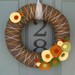 Yarn Wreath Felt Handmade Door Decoration -  Fall In Line 12in