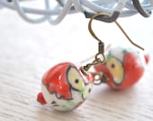 Red Owl Earrings