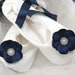 Bridal Flats Bridal Ballerina Slippers Ballet Flats in Ivory and Navy Blue