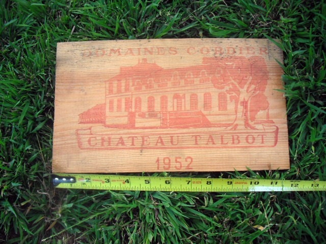 Antique Bordeaux Wine Crate Panel Chateau Talbot