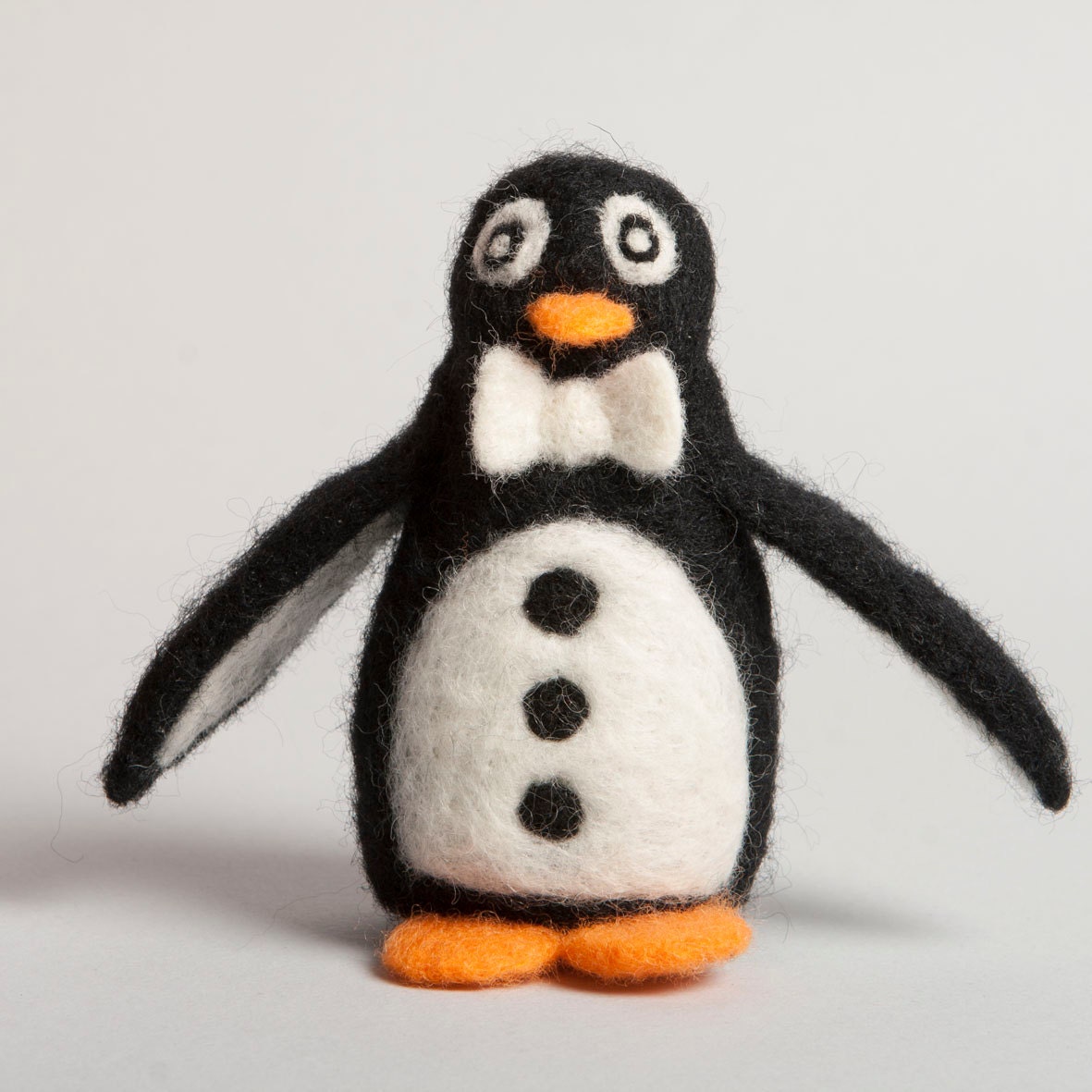 Waldorf Toy Needle Felted Penguin Black White Sculpture Wool Animal Decor Present Decoration Miniature Collection.