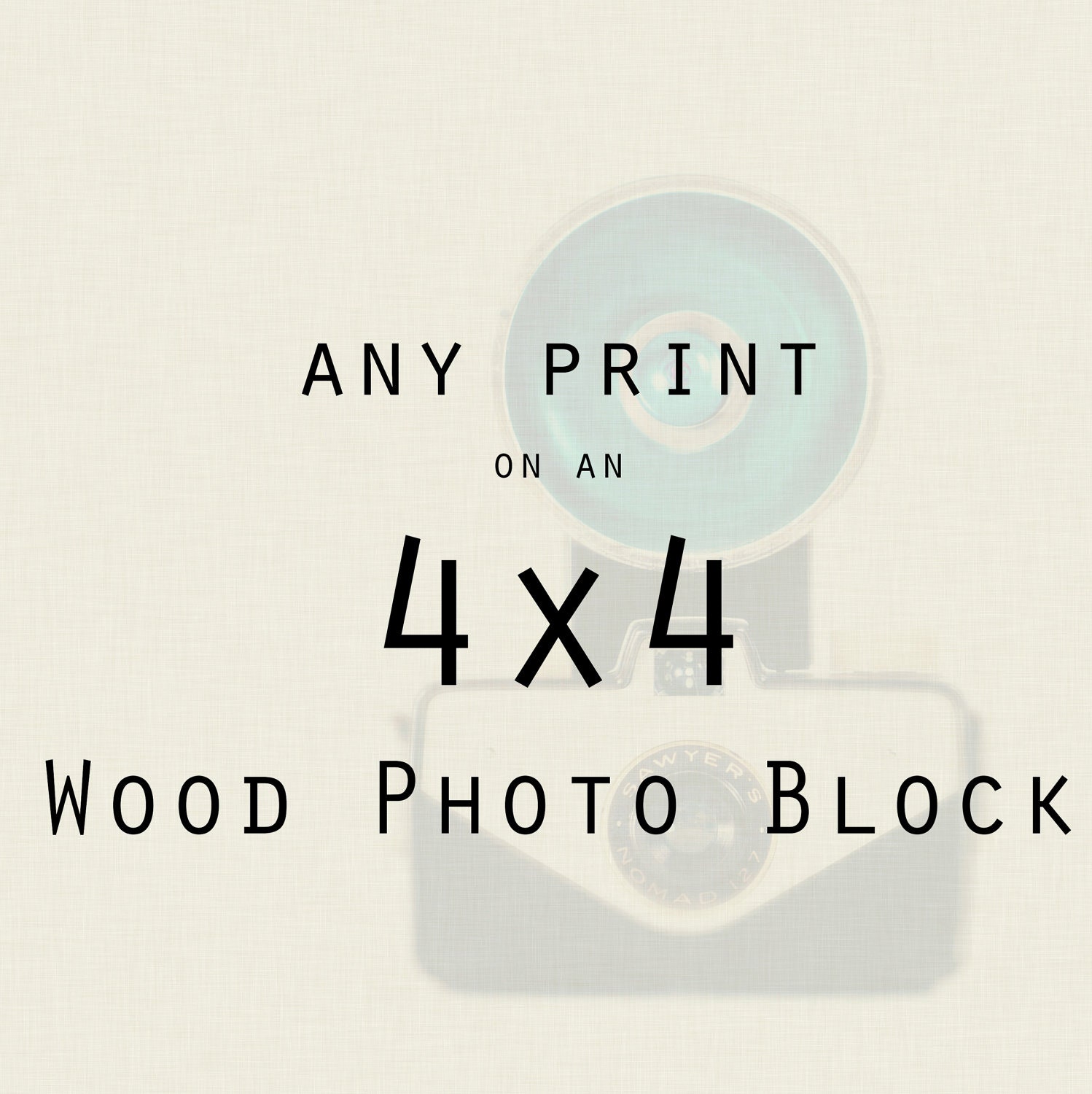 Any 4x4 Wood Photo Block - Personalized