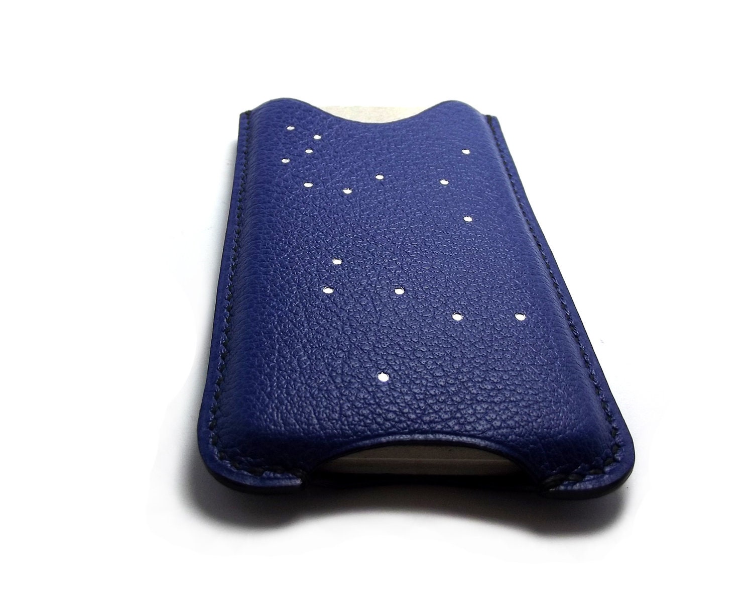 Constellation Iphone 5 Blue Leather Personalized Case 2, 3, 4, Zodiac, hand stitched, monogrammed, protective case, smart phone