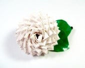 White Duct Tape Rose Clip