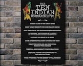 The Ten Indian Commandments - 16x24 Canvas Print