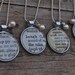 Personalized Vintage Dictionary Word Necklace Pendant- 4 Necklaces
