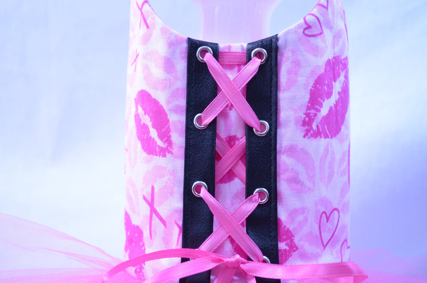 Pink Kisses Tutu Harness Dog Dress - Limited Edition