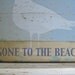 Pelican Wall Art, Beach Art, Wood Frame, Beach Cottage, Beach Bungalow, Cottage Chic, Blue, Summer Art