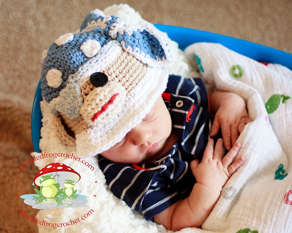 INSTANT DOWNLOAD Crochet Pattern Ahoy Matey Sunhat  Sizes Newborn to Adult Welcome to sell finished items