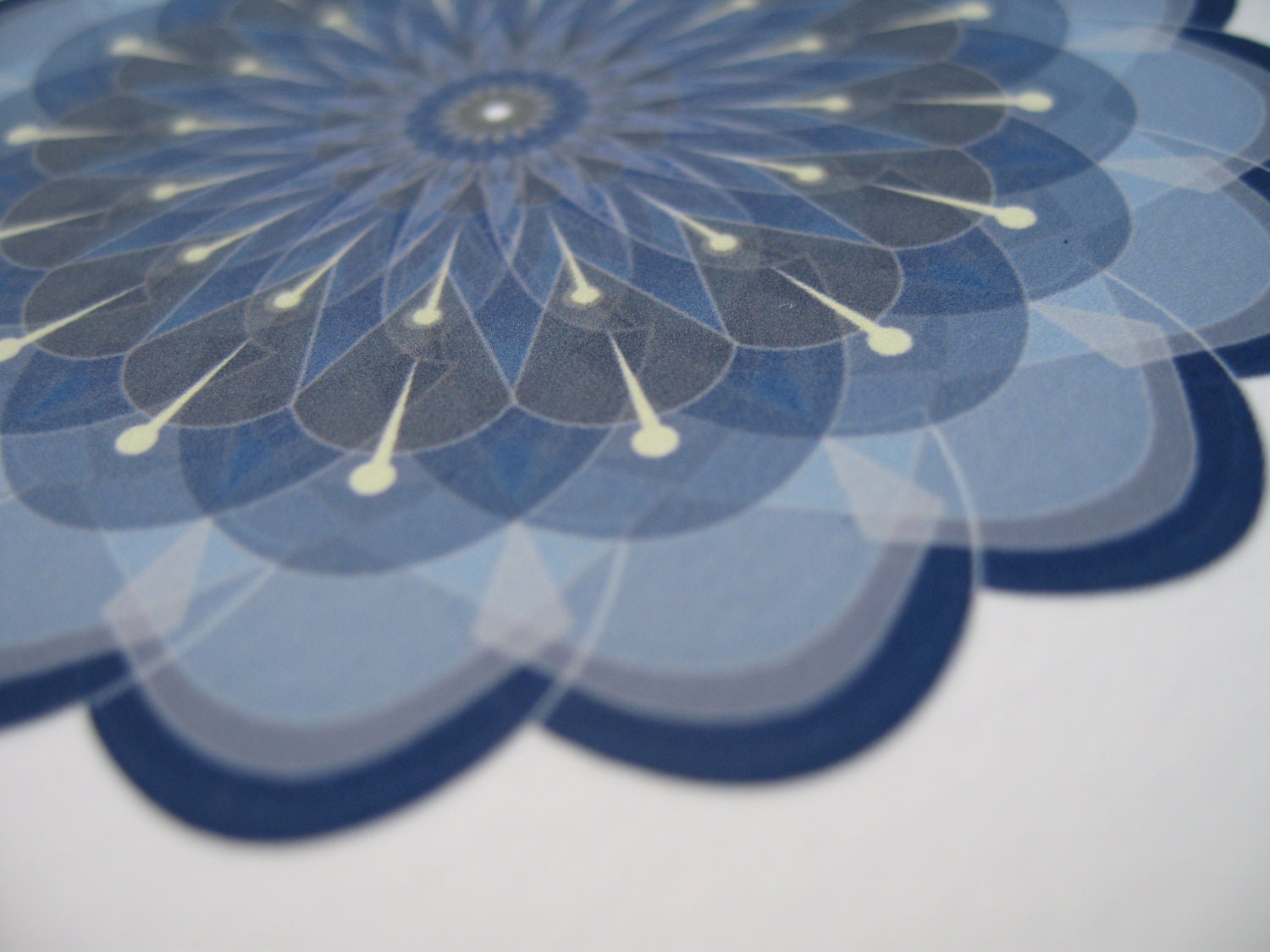 5 x 5 inch, abstract generative art print,  Geometric Flower 9h,  giclee on cotton rag paper