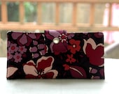 Handmade womens wallet   Handmade clutch wallet purple florals