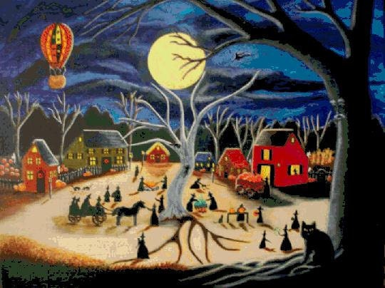 Cross Stitch Pattern PDF - Halloween Counted Cross Stitch Chart - Witches