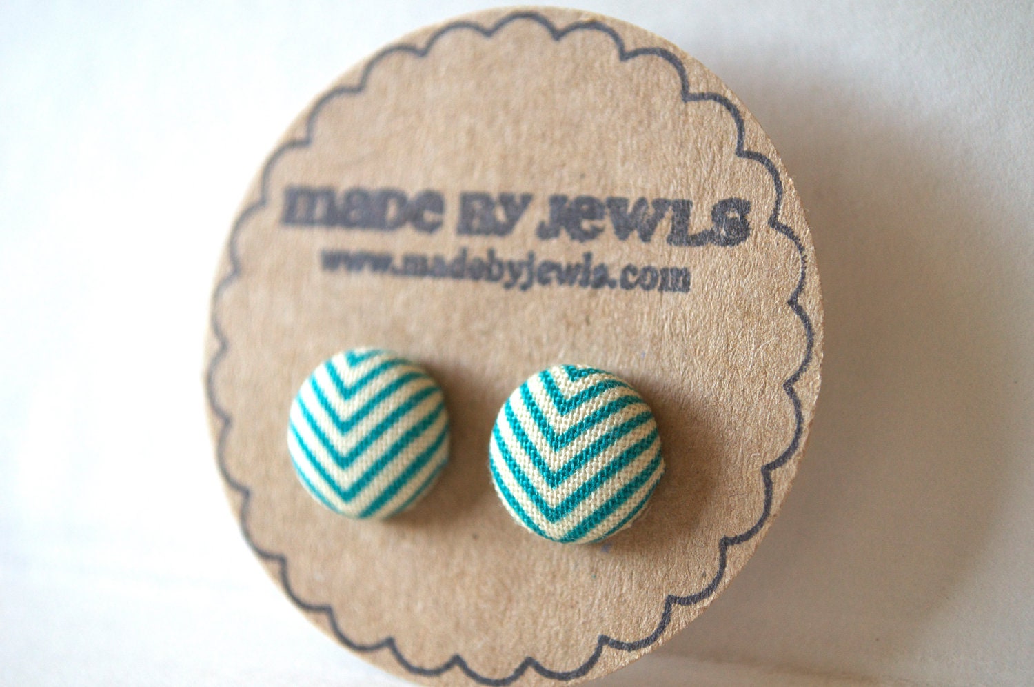 River Wild Fabric Covered Button Earrings