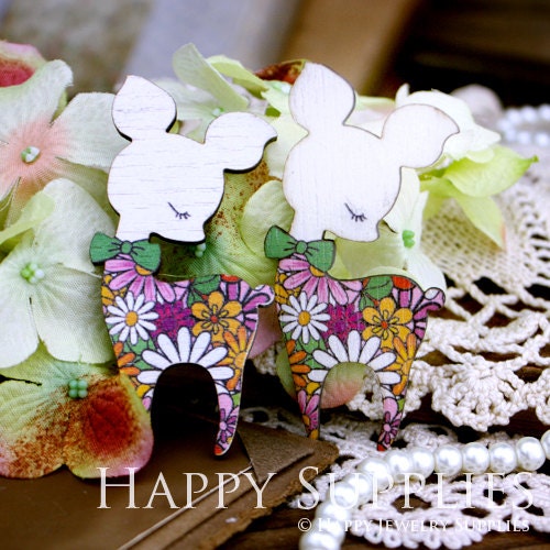 2pcs Mini Handmade Colorful Deer Charms / Pendants (CWF04)