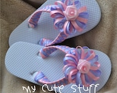 Flower Girl Wedding White Flip Flops - Choose your color and size