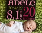 Baby Birth Announcement Subway Art baby sign